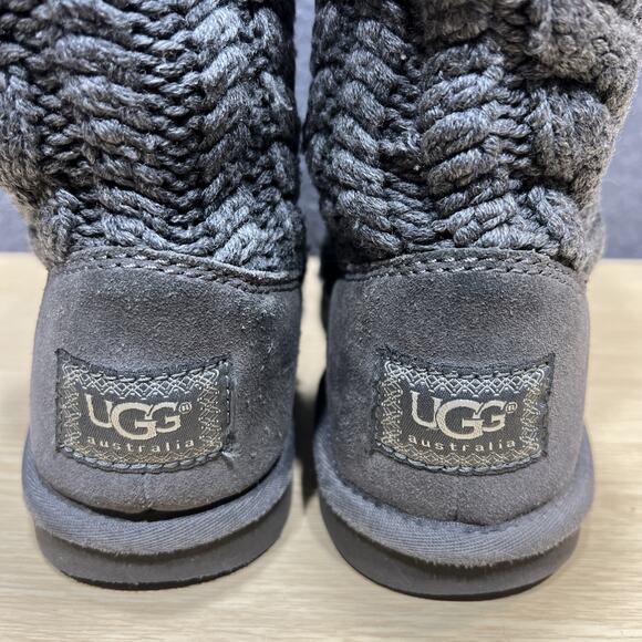 UGG Australia Tularosa Route Cable Knit Sweater Boots Gray Womens Size 6 - Picture 7 of 15